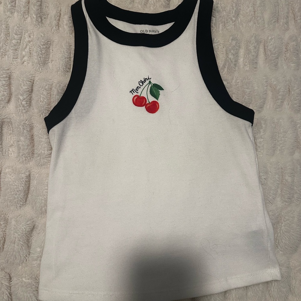 Old Navy Cherry Tank Top - White and Black